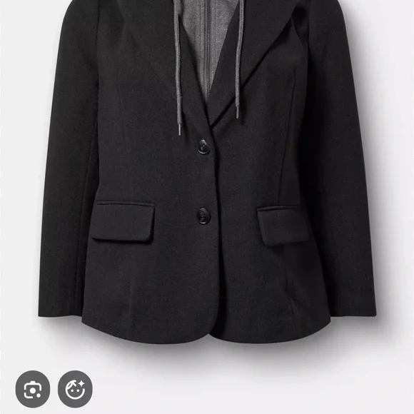 Torrid Black Blazer with Hoodie size 2 - Picture 4 of 4